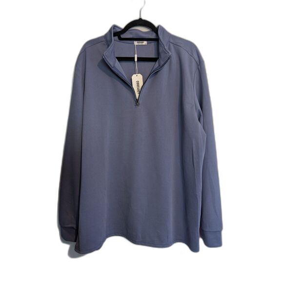 Men's Coofandy Quarter Zip Shirt Blue or Green Size XXL NWT - Picture 2 of 9